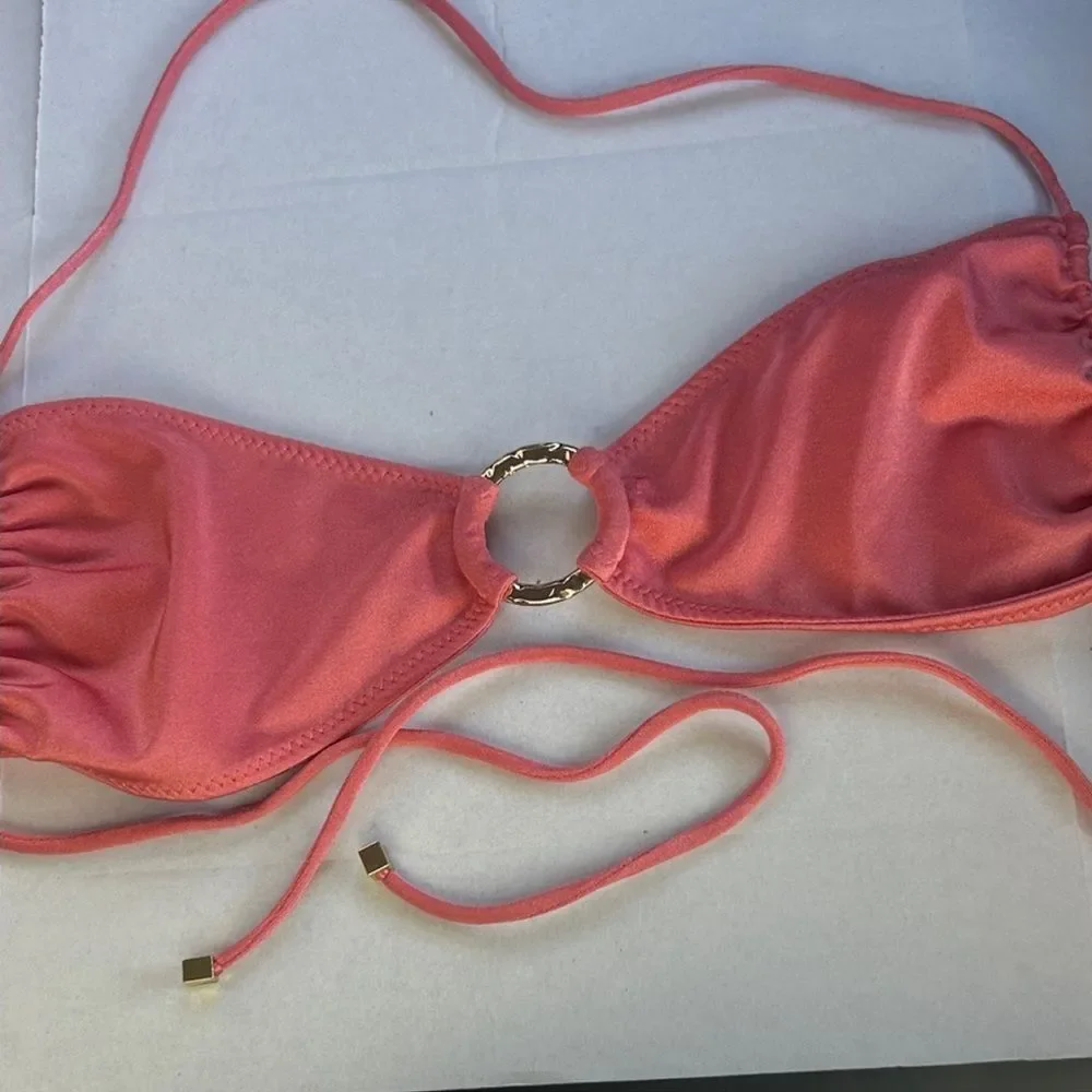 NWOT Sommer Swim Lucia Bikini Top & Iggy Bottom Set in Coral Size M/L - Picture 6 of 11